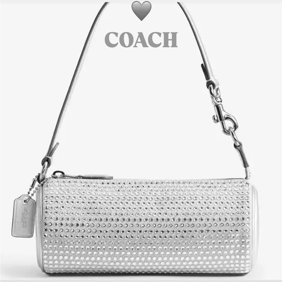 Coach Silver Rhinestone Barrell Women's Bag - Picture 1 of 10